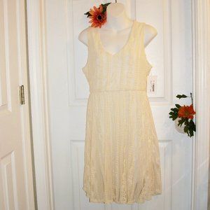 UMGEE Ivory Lace Overlay Sleeveless Dress NWT